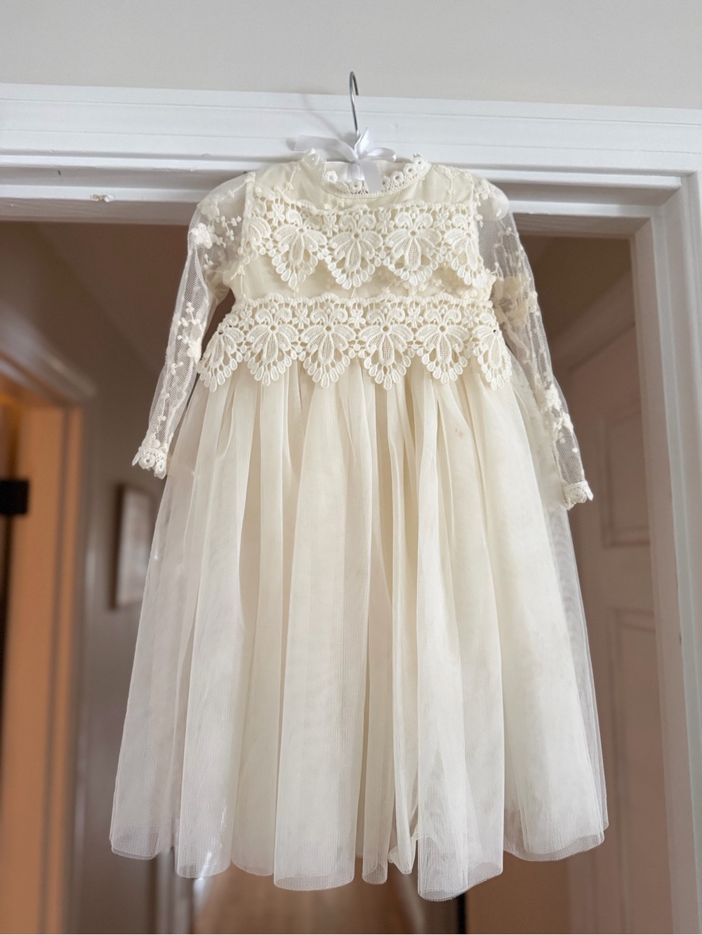 Elegant Ivory Lace Tulle Dress for Girls